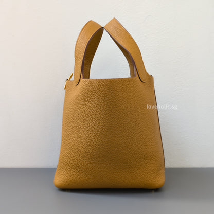 Hermes Picotin Lock 18 Biscuit Taurillon Clemence Gold Hardware-side