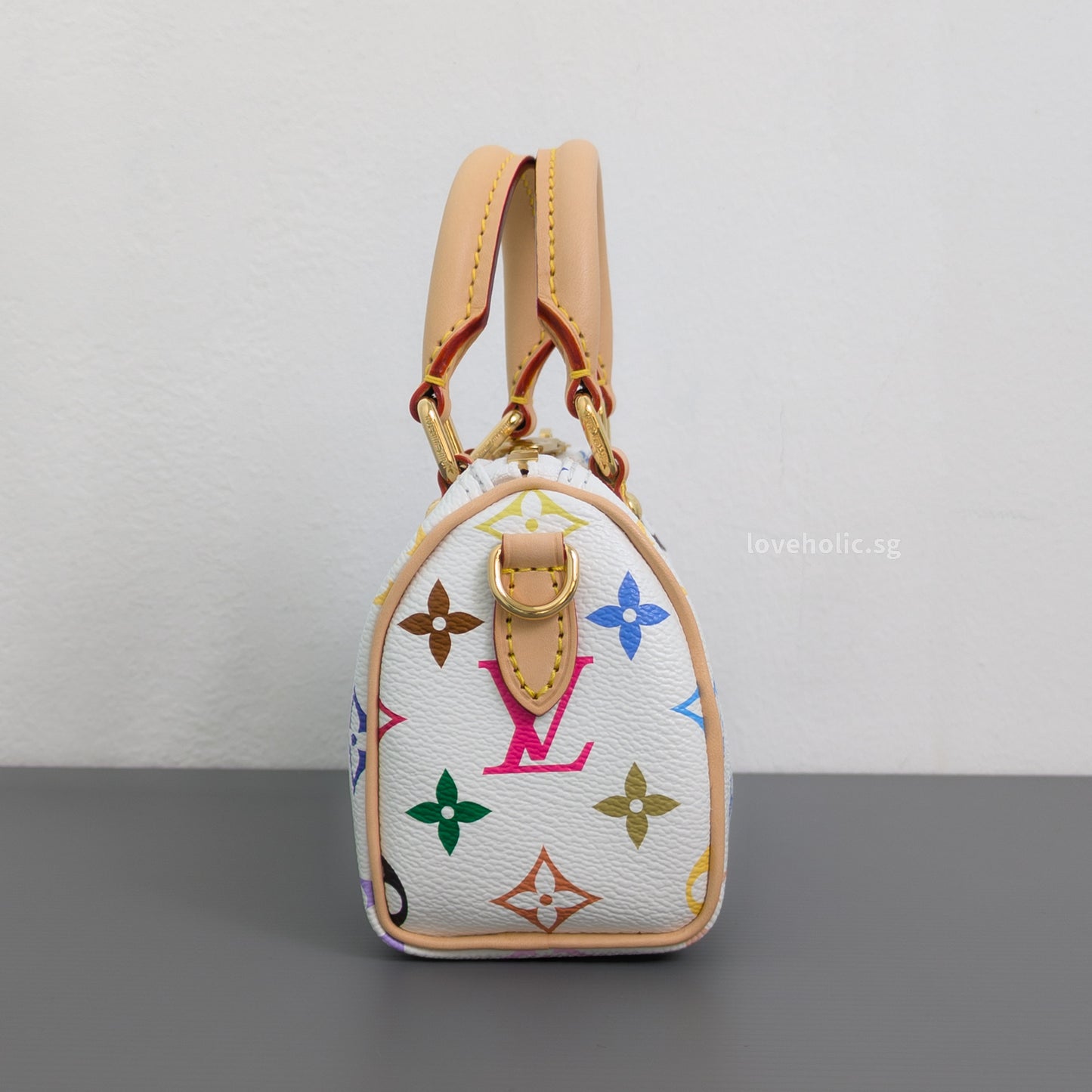 Louis Vuitton Speedy x TM Nano Speedy Canvas Light Gold Hardware-side