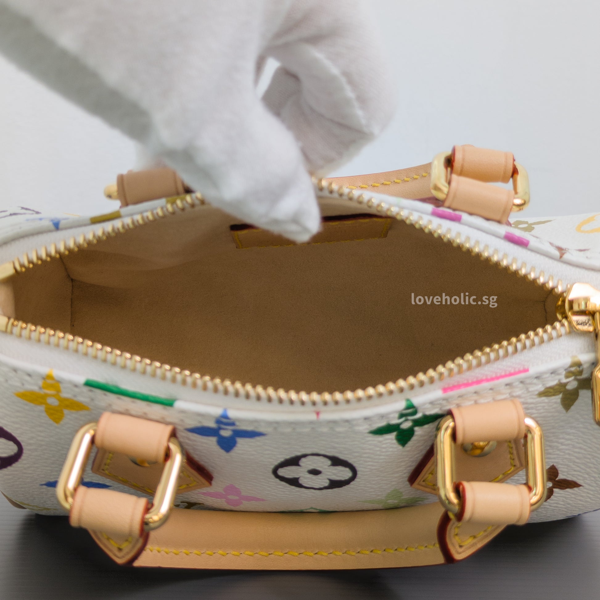 Louis Vuitton Speedy x TM Nano Speedy Canvas Light Gold Hardware-details