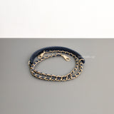 Chanel Coco Handle Small | 21B Navy Blue Caviar Light Gold Hardware-details