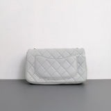 Chanel Pearl Crush Mini Rectangle 23C Light Grey Lambskin Gold Hardware-back