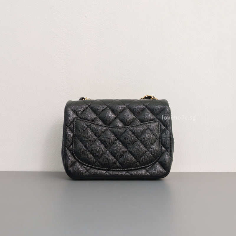 Chanel Classic Flap Mini Square | 17B Black Caviar Gold Hardware-back