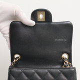 Chanel Classic Flap Mini Square | 17B Black Caviar Gold Hardware-details