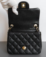Classic Flap Mini Square | 17B Black Caviar Gold Hardware