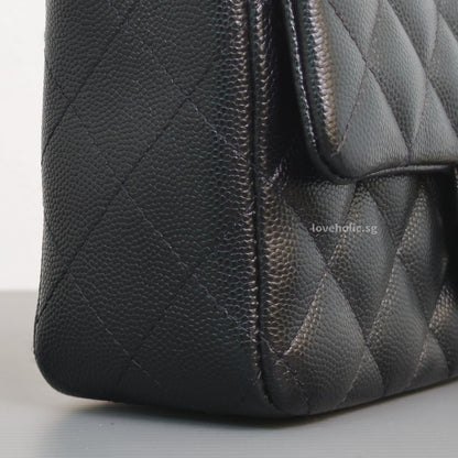 Chanel Mini Rectangle 17B Black Caviar Light Gold Hardware-details