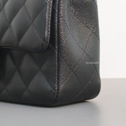 Chanel Mini Rectangle 17B Black Caviar Light Gold Hardware-details