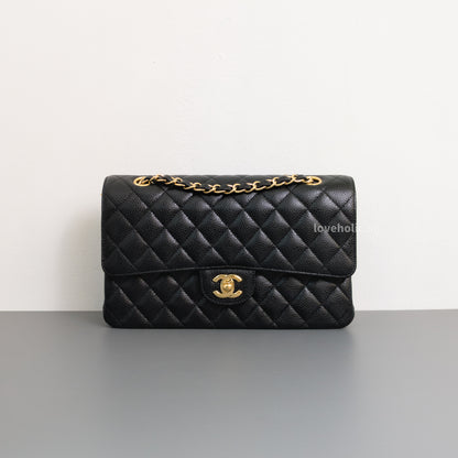 Chanel Classic Flap Medium | Black Caviar Gold Hardware-front1