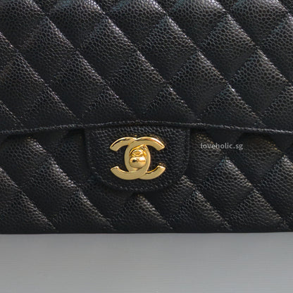 Chanel Classic Flap Medium | Black Caviar Gold Hardware-details