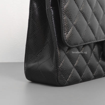 Chanel Classic Flap Medium | Black Caviar Gold Hardware-details