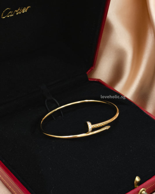 Cartier Juste Un Clou Small Diamonds Size 16 | 18K Gold Hardware -front
