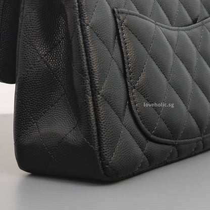 Chanel Mini Rectangle 17C Black Caviar Light Gold Hardware-details