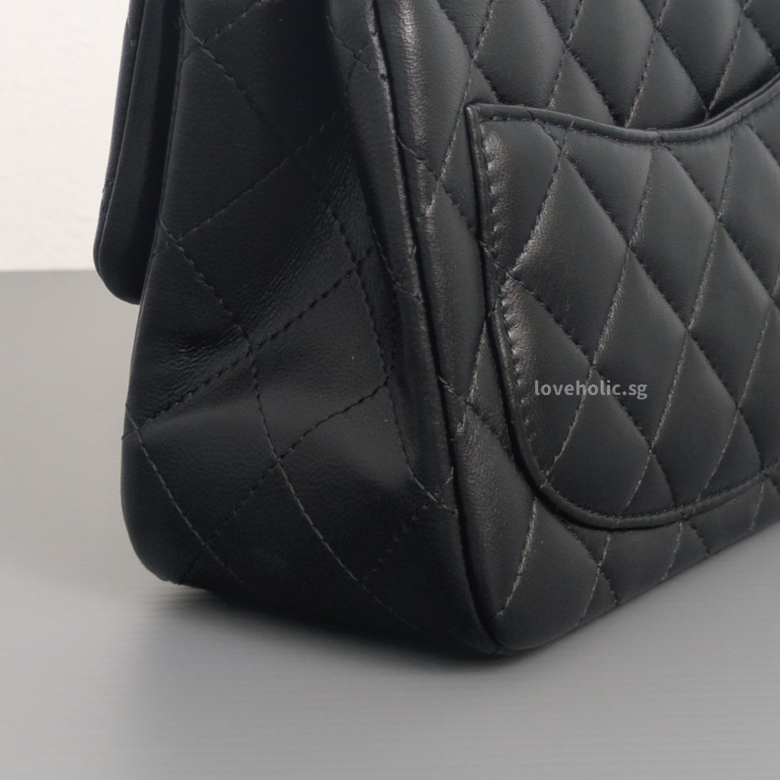 Chanel Classic Flap Mini Square  | Black  Lambskin Light Gold Hardware-details