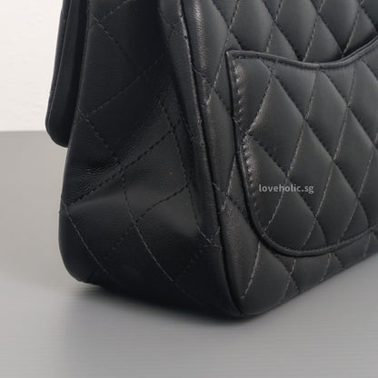 Chanel Classic Flap Mini Square  | Black  Lambskin Light Gold Hardware-details