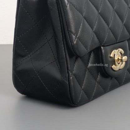 Chanel Classic Flap Mini Square  | Black  Lambskin Light Gold Hardware-details