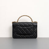 Chanel Top Handle Wallet On Chain 22K Black Lambskin Gold Hardware-back