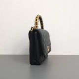 Chanel Top Handle Wallet On Chain 22K Black Lambskin Gold Hardware-side