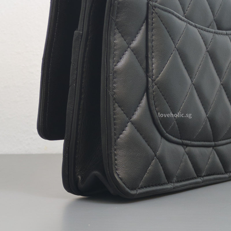 Chanel Top Handle Wallet On Chain 22K Black Lambskin Gold Hardware-details