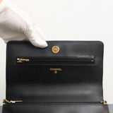 Chanel Top Handle Wallet On Chain 22K Black Lambskin Gold Hardware-details