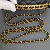 Chanel Top Handle Wallet On Chain 22K Black Lambskin Gold Hardware-details