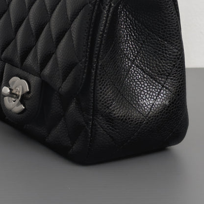 Chanel Classic Flap Mini Square | Black Caviar Silver Hardware-details
