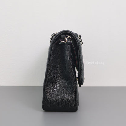 Chanel Classic Flap Medium | Black Caviar Silver Hardware-details