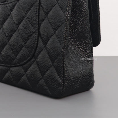 Chanel Classic Flap Medium | Black Caviar Silver Hardware-details