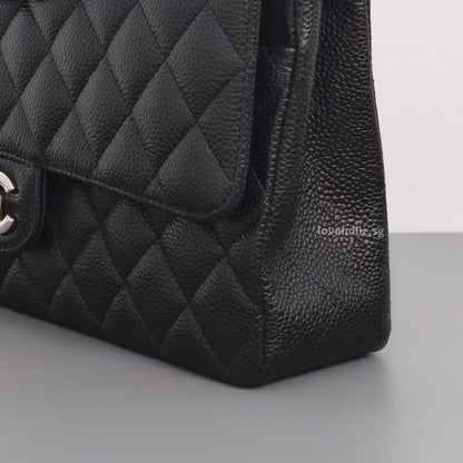 Chanel Classic Flap Medium | Black Caviar Silver Hardware-details
