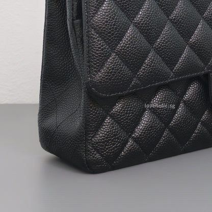Chanel Classic Flap Medium | Black Caviar Silver Hardware-details