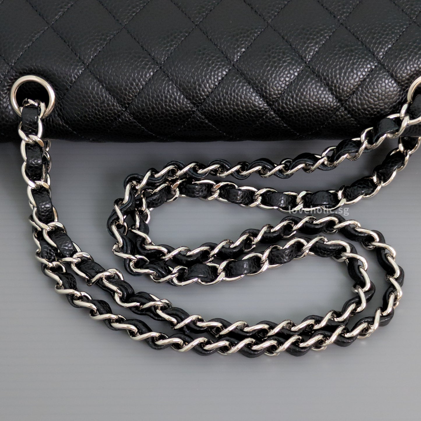 Chanel Classic Flap Medium | Black Caviar Silver Hardware-details