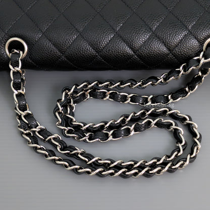 Chanel Classic Flap Medium | Black Caviar Silver Hardware-details