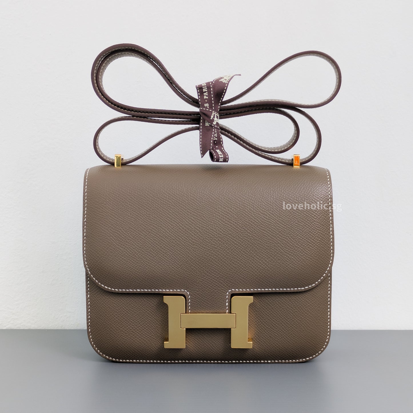 Hermes Constance 18 Mini | Etoupe Epsom Gold Hardware-front1
