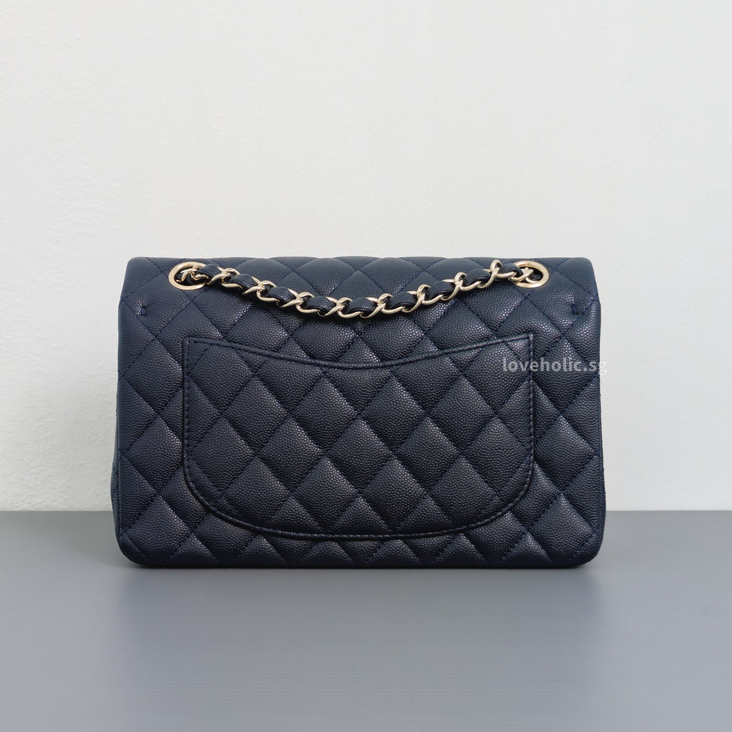 Classic Flap Small | 18B Midnight Blue Caviar Light Gold Hardware
