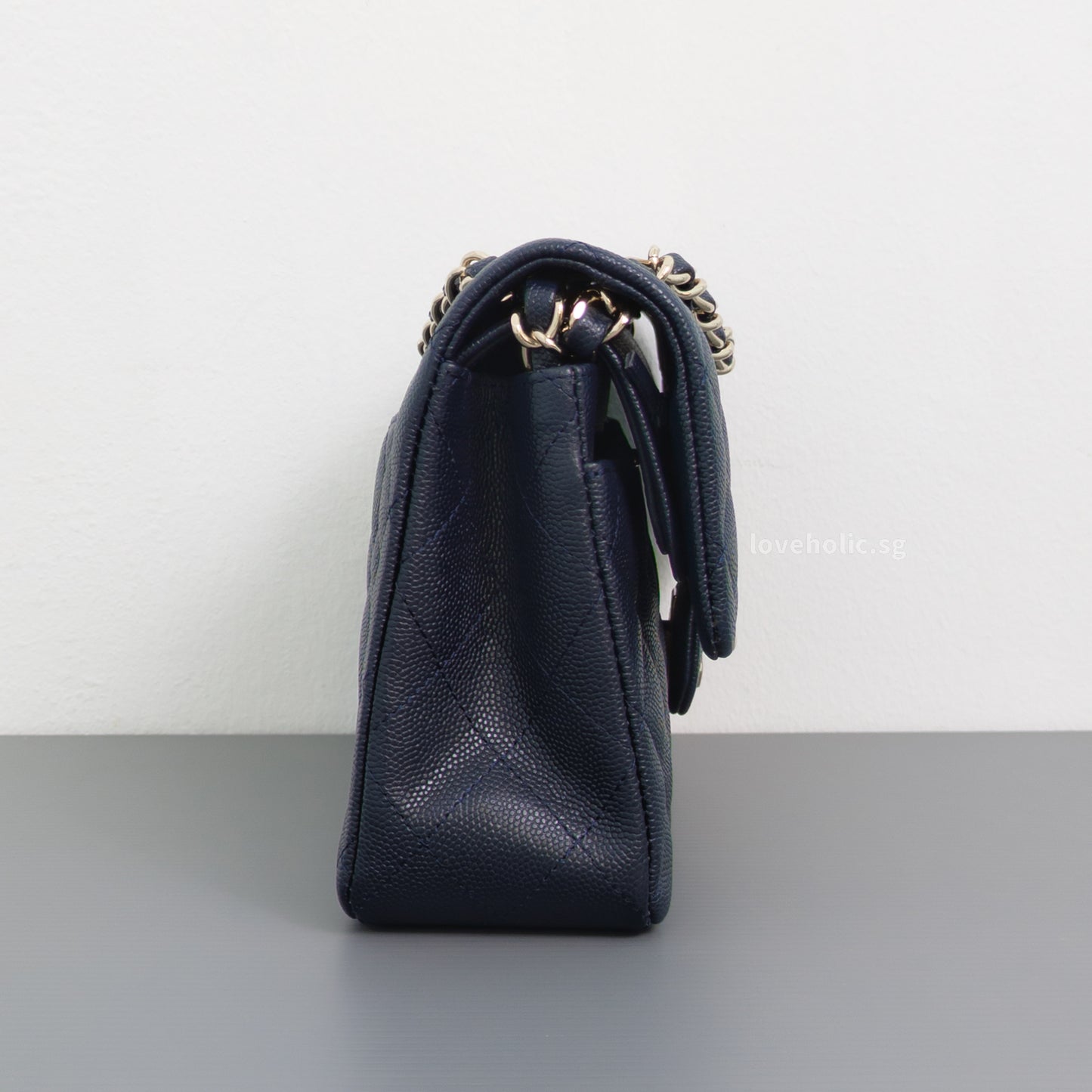 Classic Flap Small | 18B Midnight Blue Caviar Light Gold Hardware