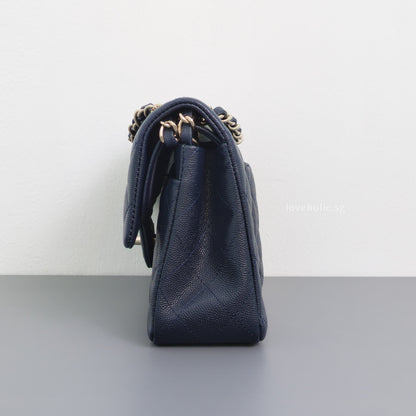 Classic Flap Small | 18B Midnight Blue Caviar Light Gold Hardware
