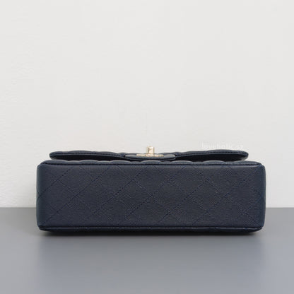 Classic Flap Small | 18B Midnight Blue Caviar Light Gold Hardware
