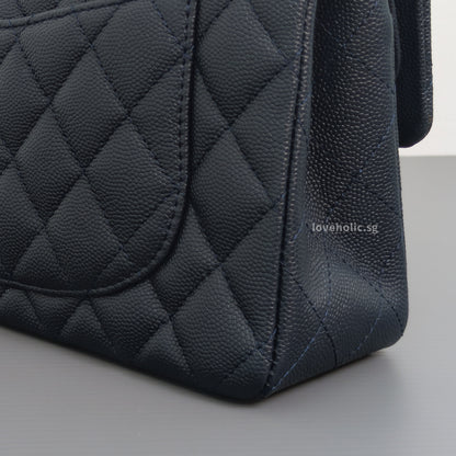 Chanel Classic Flap Small | 18B Midnight Blue Caviar Gold Hardware-details