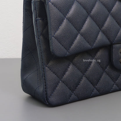 Classic Flap Small | 18B Midnight Blue Caviar Light Gold Hardware