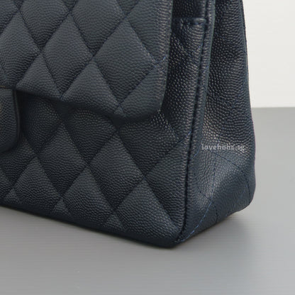 Chanel Classic Flap Small | 18B Midnight Blue Caviar Gold Hardware-details