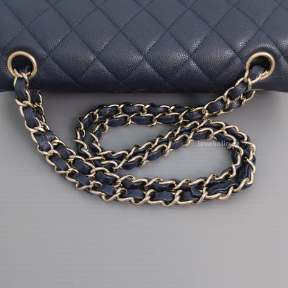 Classic Flap Small | 18B Midnight Blue Caviar Light Gold Hardware