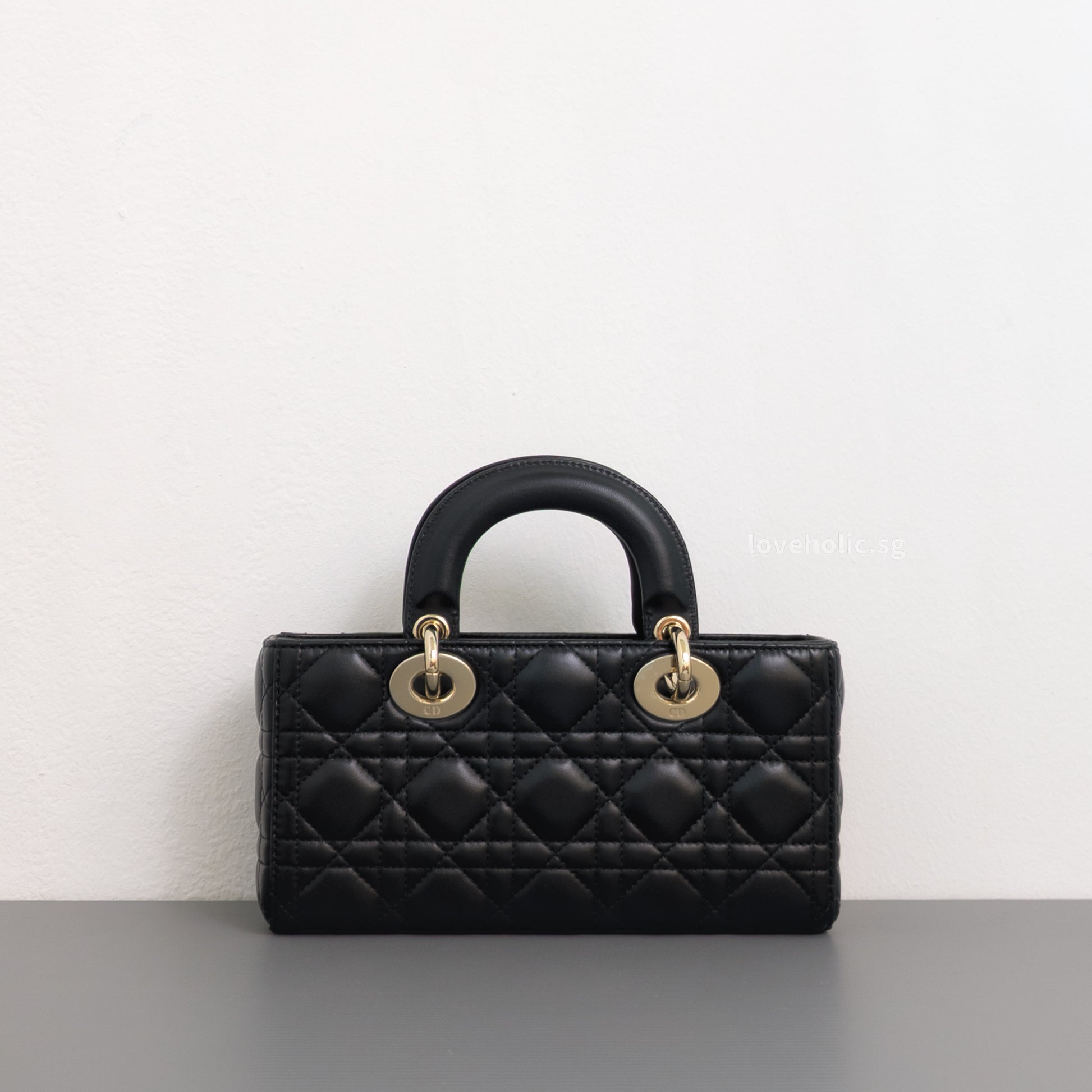 Dior Lady D-Joy Small | Black Lambskin Light Gold Hardware-back