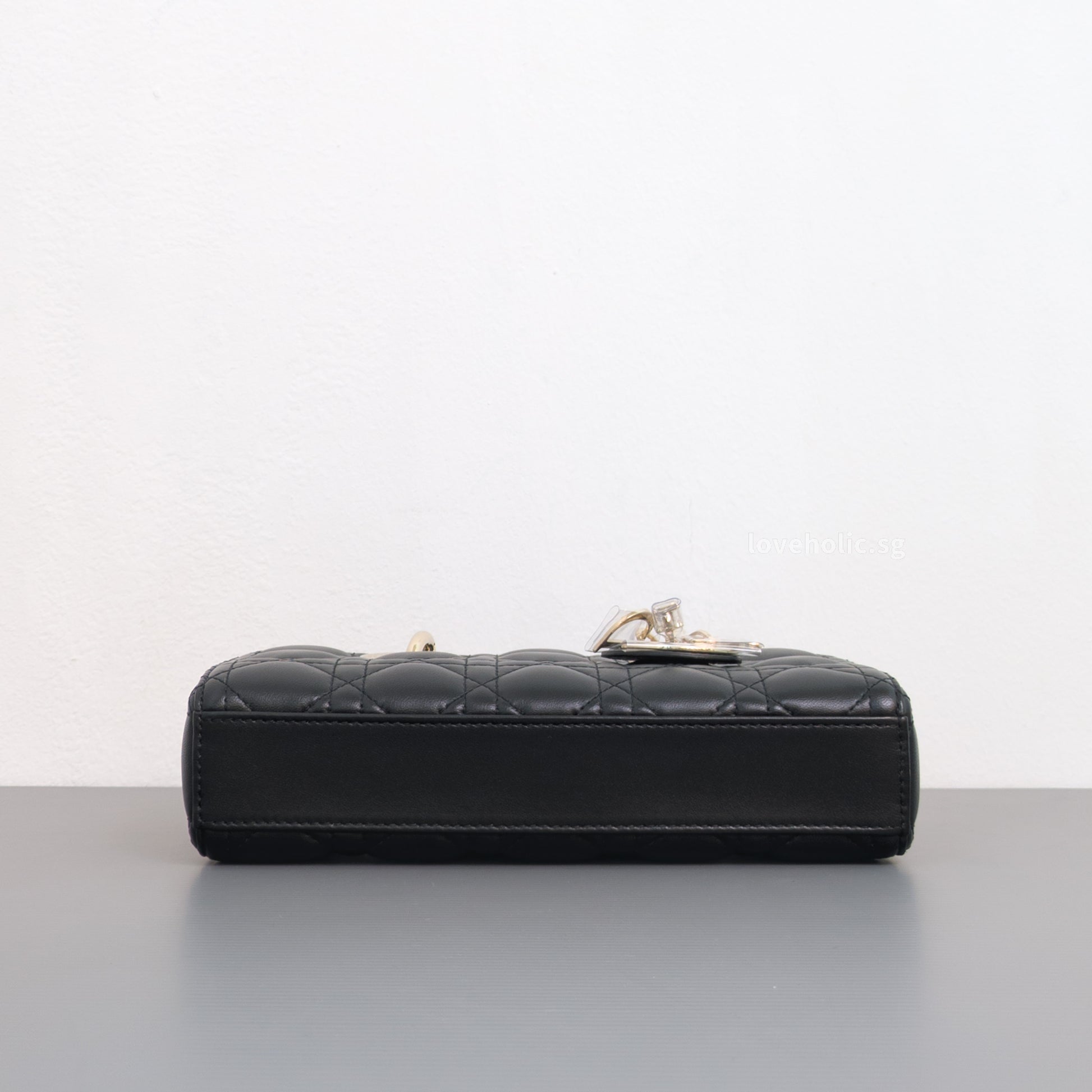Dior Lady D-Joy Small | Black Lambskin Light Gold Hardware-details