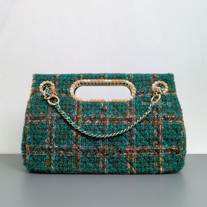 Chanel Flap Bag Metiers d'Art | Paris-Dakar Green Tweed Gold Hardware-back