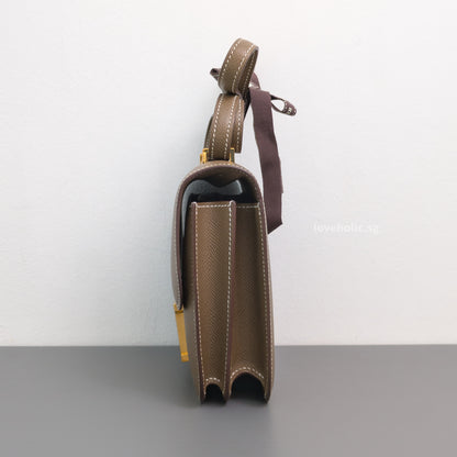 Hermes Constance 18 Mini | Etoupe Epsom Gold Hardware-details