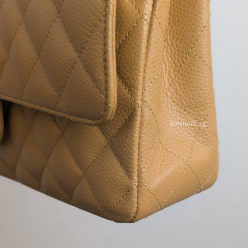 Vintage Classic Flap Medium | Dark Beige Caviar Silver Hardware