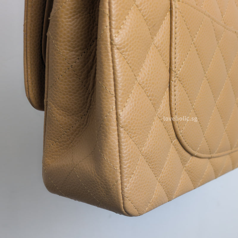 Vintage Classic Flap Medium | Dark Beige Caviar Silver Hardware