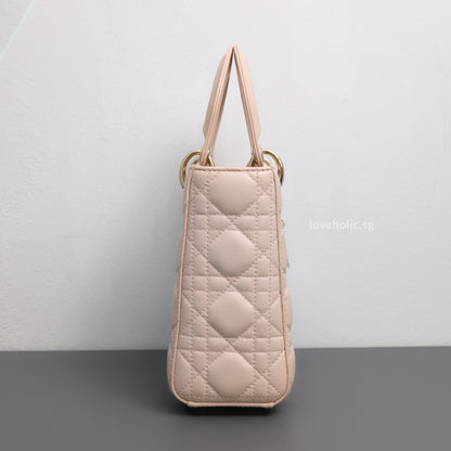 Dior My ABC Lady Dior Small | Powder Pink Lambskin Light Gold Hardware-side
