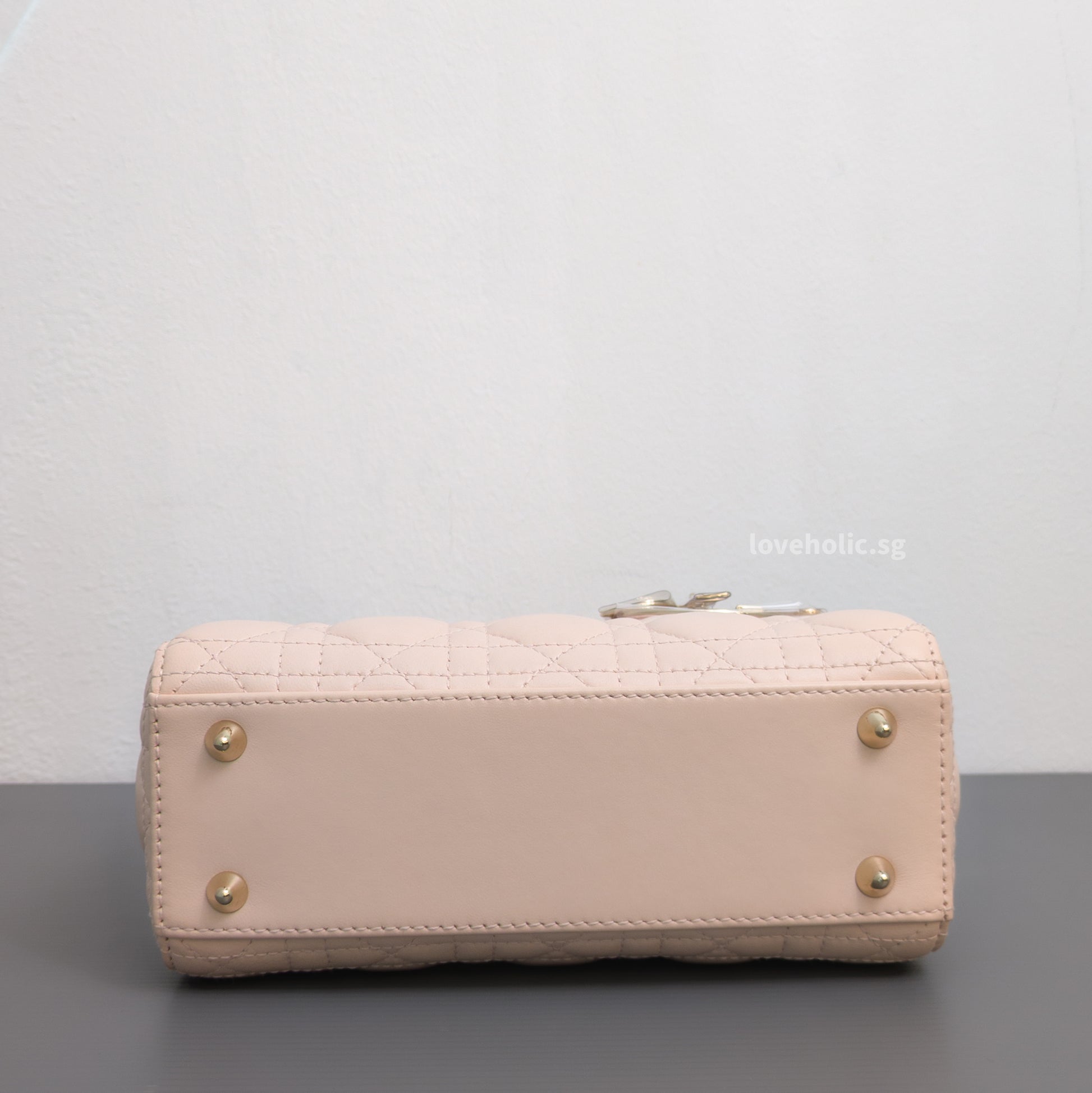 Dior My ABC Lady Dior Small | Powder Pink Lambskin Light Gold Hardware-details