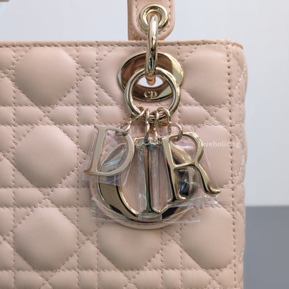 Dior My ABC Lady Dior Small | Powder Pink Lambskin Light Gold Hardware-details