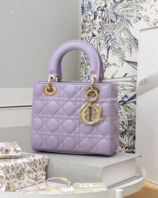 Dior My ABC Lady Dior Small | Lilac/ Light Purple Lambskin Light Gold Hardware-front