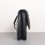 Chanel Trendy CC Flap Bag | Black Lambskin Light Gold Hardware-details